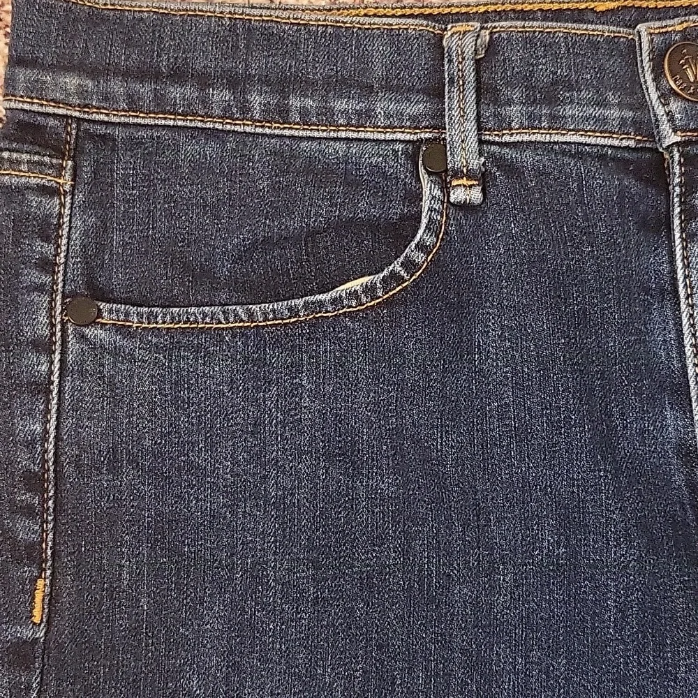 Rag & Bone High Rise Slim Straight Leg Jeans in Dark Paz - Picture 2 of 10